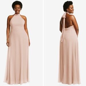 After Six High Neck Halter Backless Maxi‎ Dress Size 16